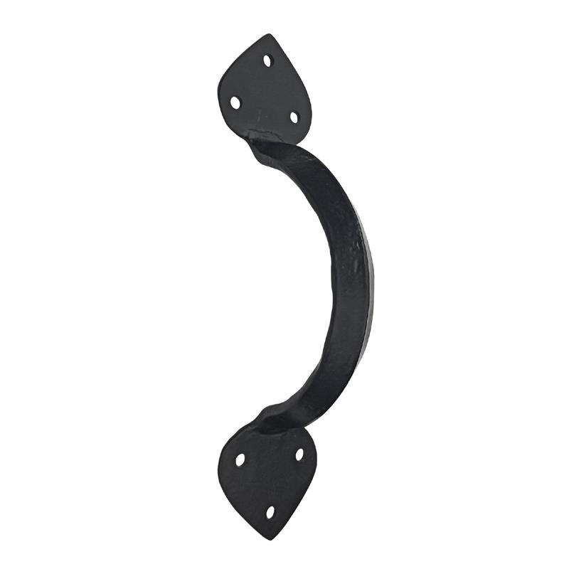 8 Inch "Uzal" Black Antique Iron Hand Forged Cabinet Pull