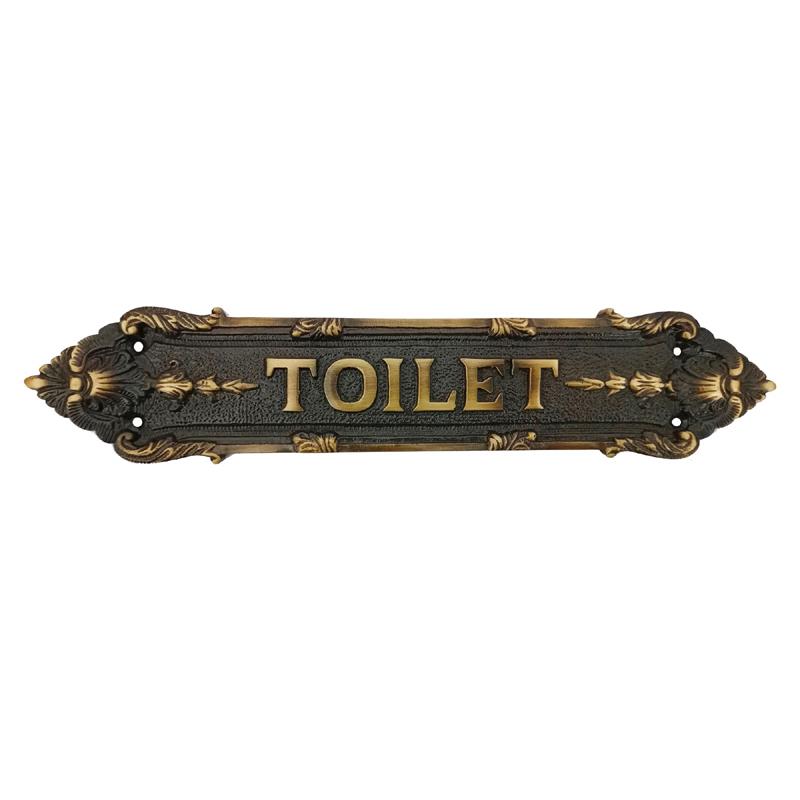 "Large Toilet" Decorative Brass Sign Plate