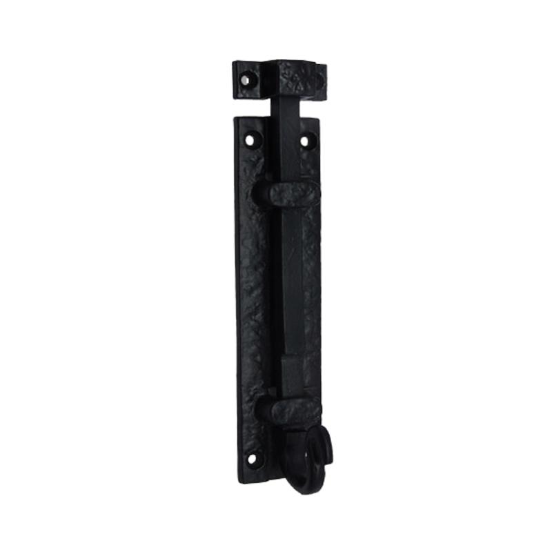 6" "Abraam" Black Antique Iron Door Bolt