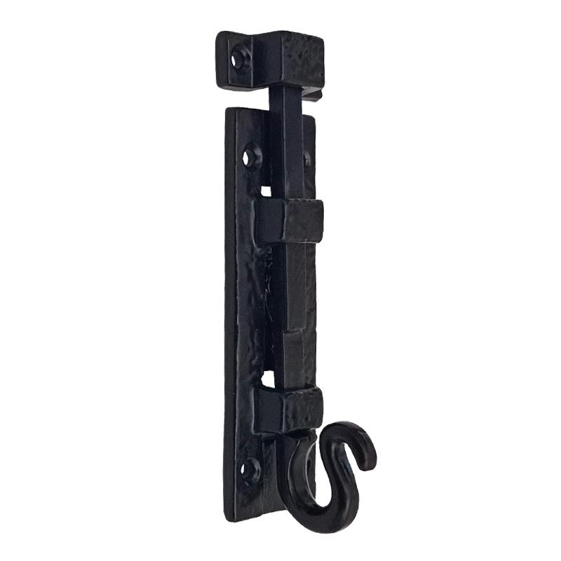 4.5" "Dimonah" Black Antique Iron Door Bolt