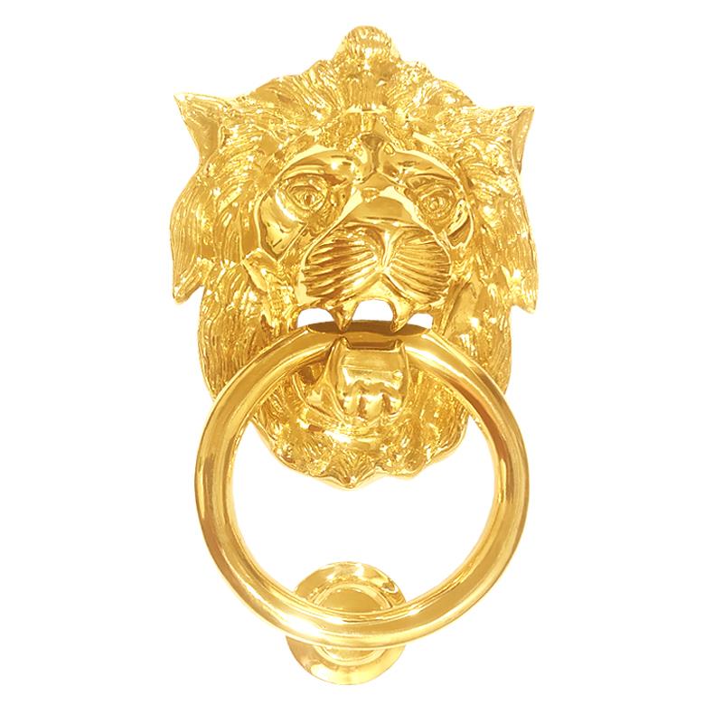 "Lion Plain Ring" Brass Door Knocker