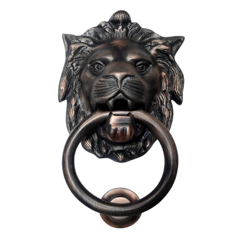 "Lion Plain Ring" Brass Door Knocker