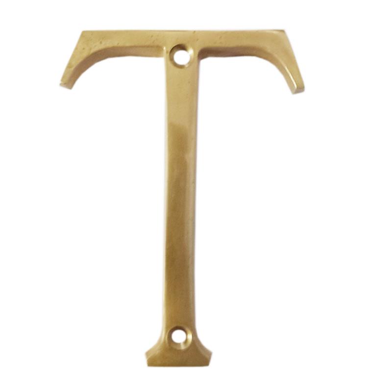 3" Thin Brass Letter-T