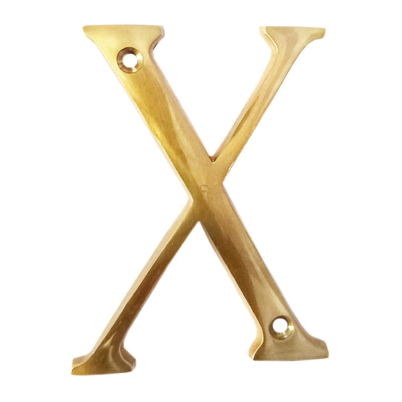 3" Thin Brass Letter-X