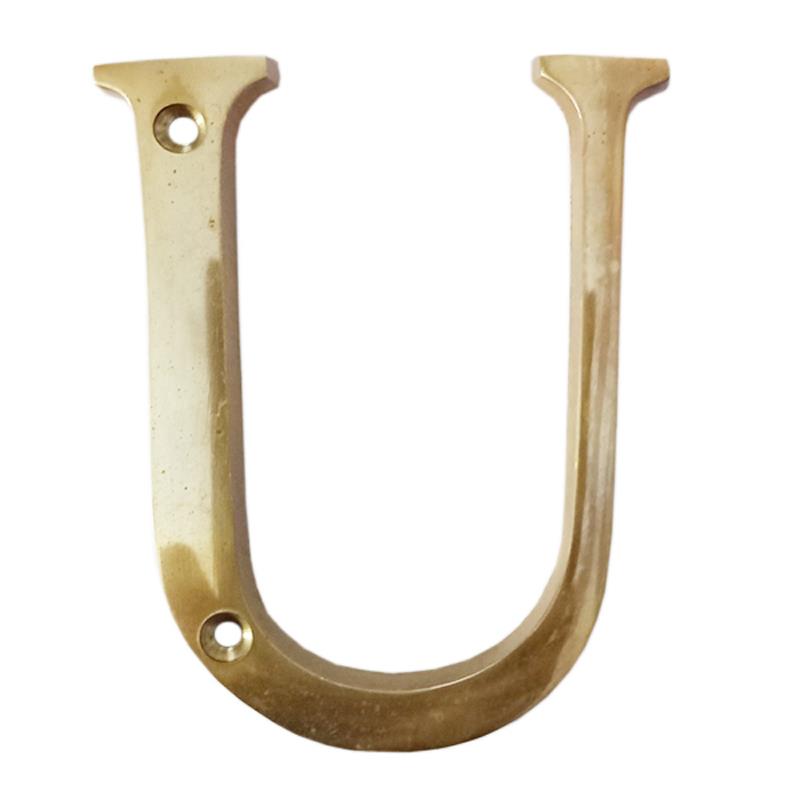 3" Thin Brass Letter-U