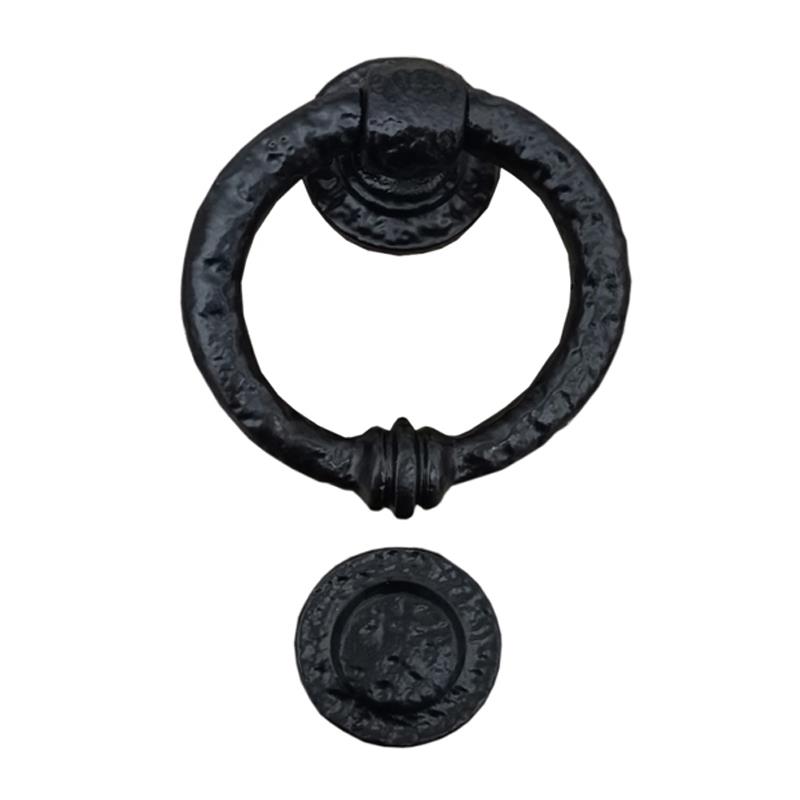 "Jasher" Black Antique Iron Door Knocker