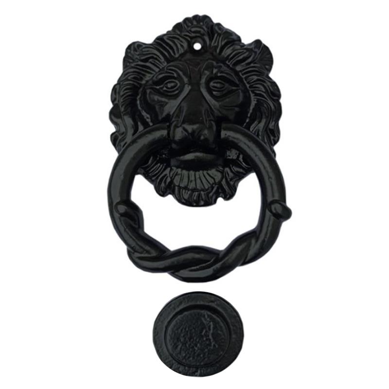 "Lion" Black Antique Iron Door Knocker