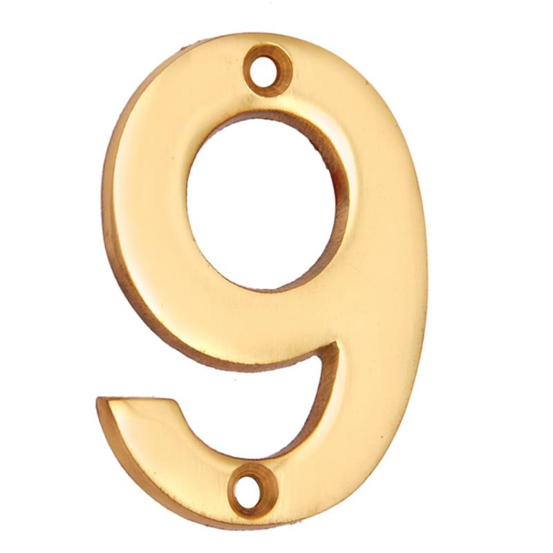 2" Broad Brass Numerals-9