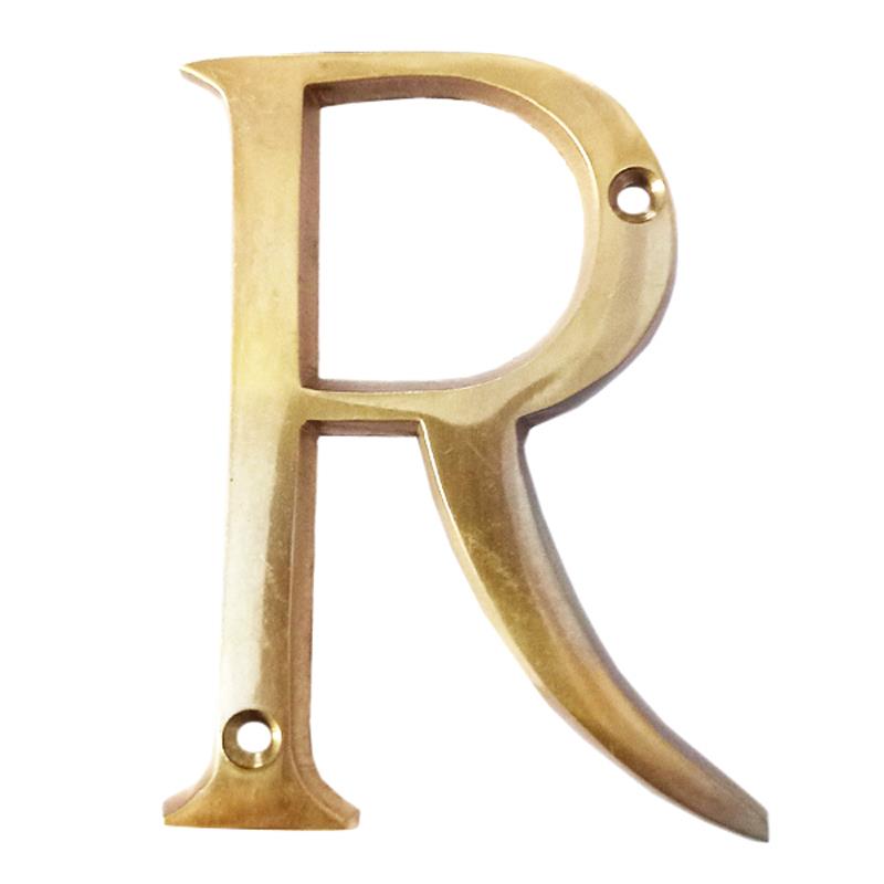 3" Thin Brass Letter-R