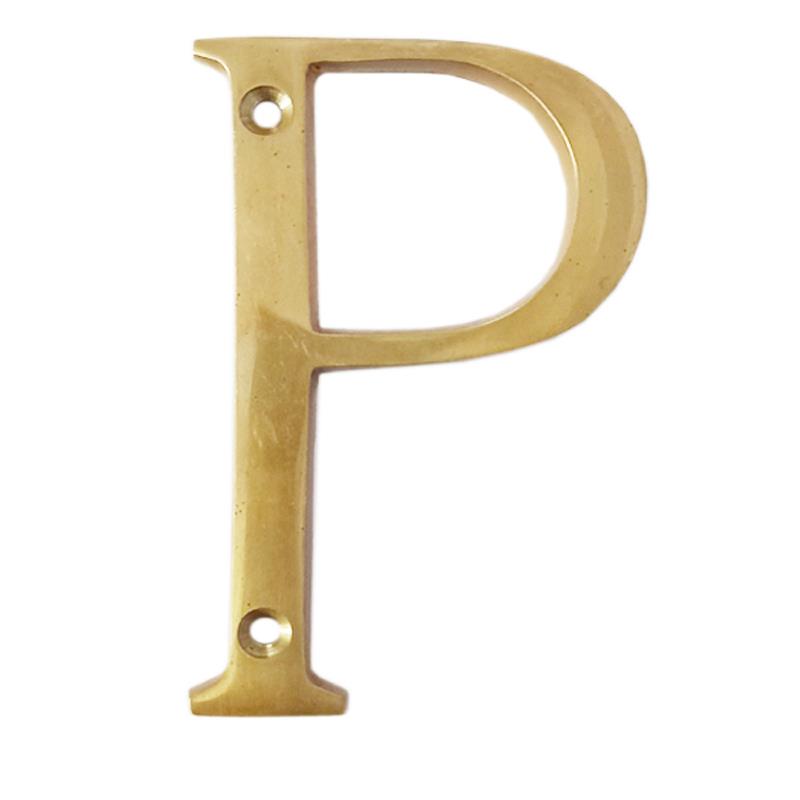 3" Thin Brass Letter-P