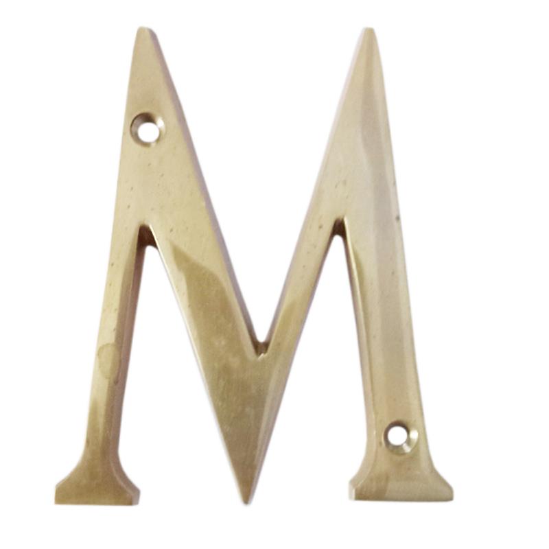 3" Thin Brass Letter-M