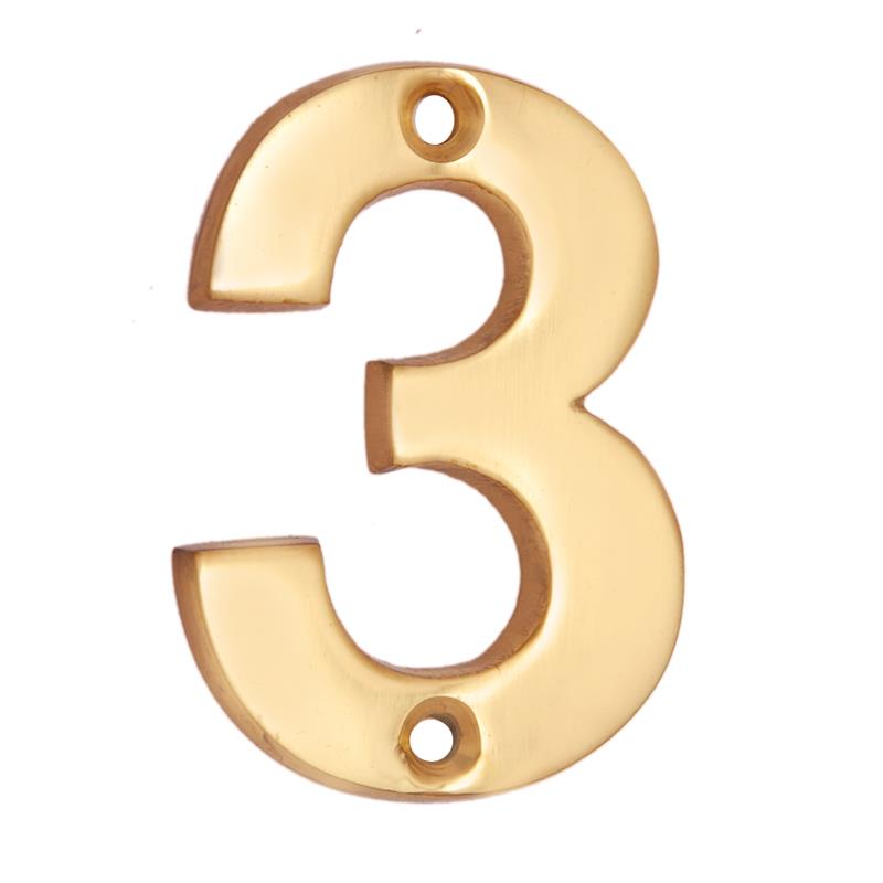 2" Broad Brass Numerals-3