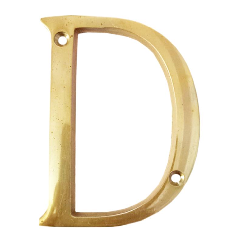 3" Thin Brass Letter-D
