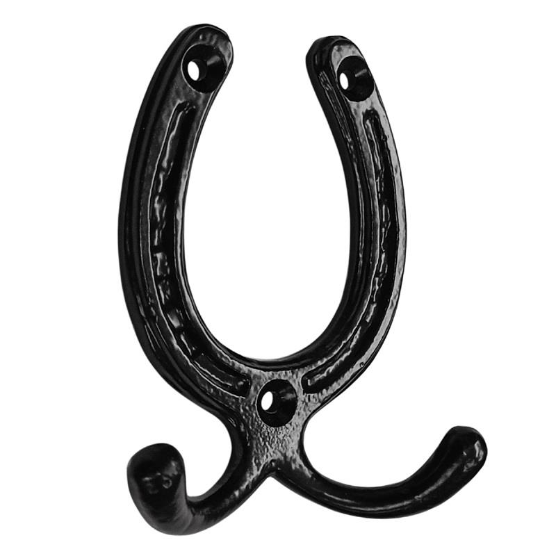 "Hourse Shoe" Black Antique Iron Hook
