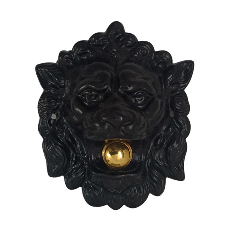 "Lion" Black Antique Iron Bell Push