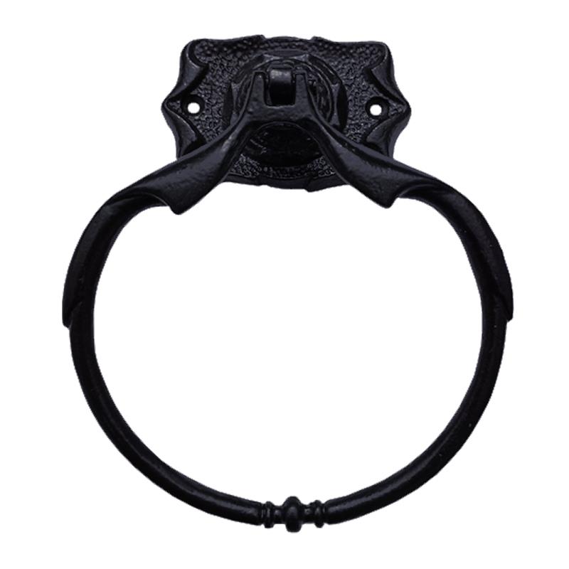 "Eliasaph" Black Antique Iron Towel Ring