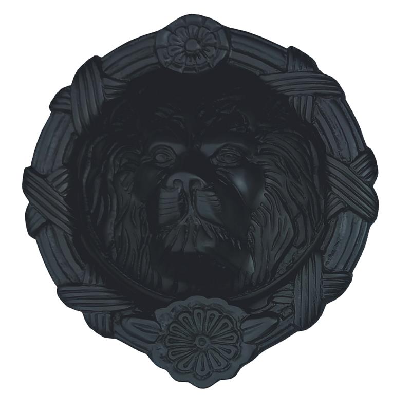 "Large Lion" Black Antique Iron Door Knocker
