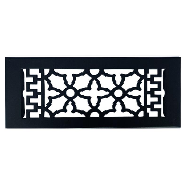 "Casluhim" Black Antique Iron Wall and Floor Register with Cast Iron Louver