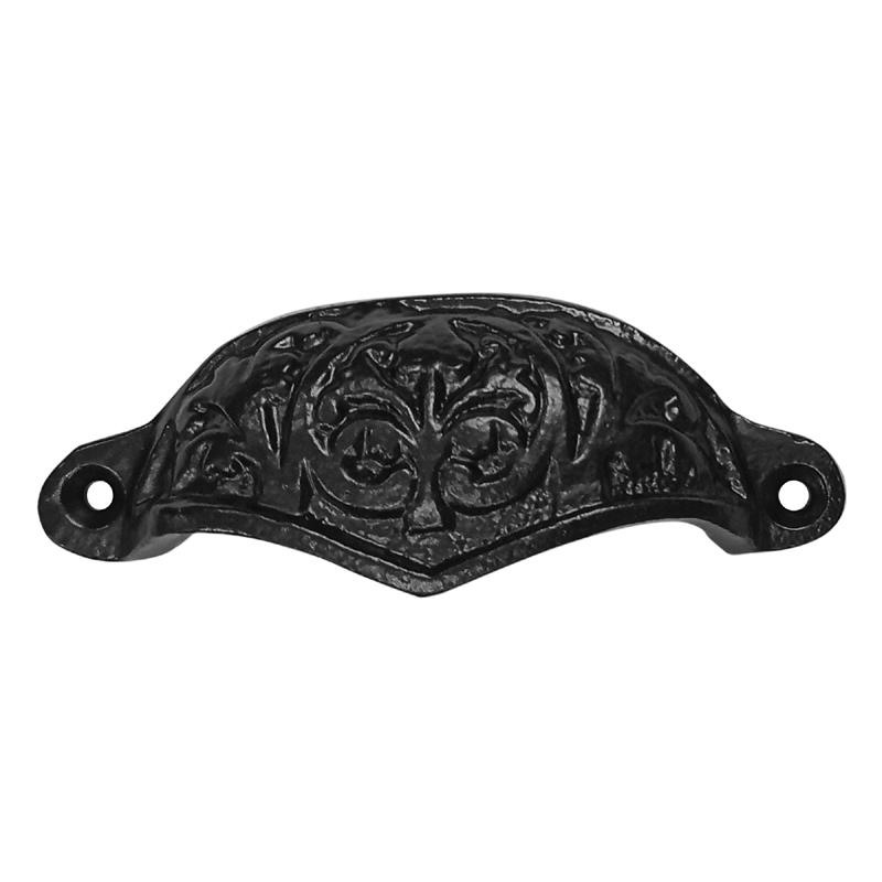 "Gezer" Black Antique Iron Drawer Pull