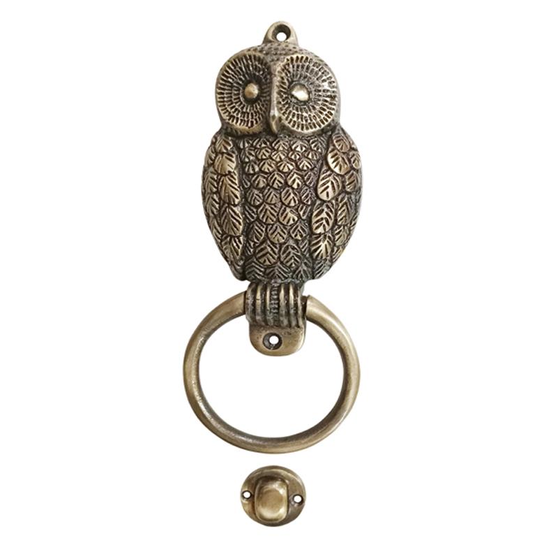 "Owl Ring" Decorative Iron Door Knocker